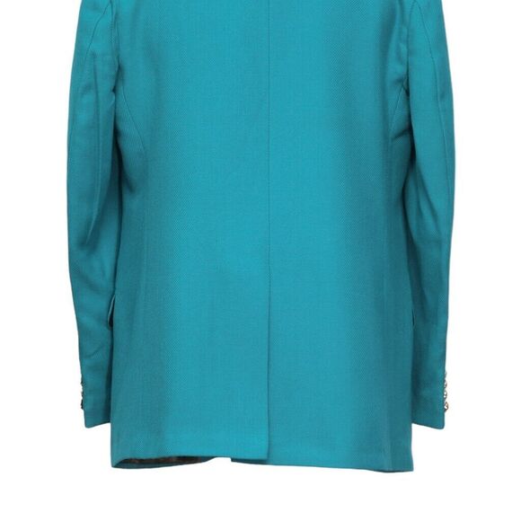 Mens Blazer Turquoise Wool Velvet Formal Tuxedo Jacket Wedding Sport Coat 44R - Picture 8 of 8
